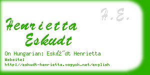 henrietta eskudt business card